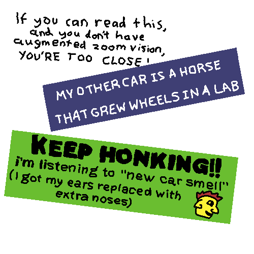 bumper stickers about body modification