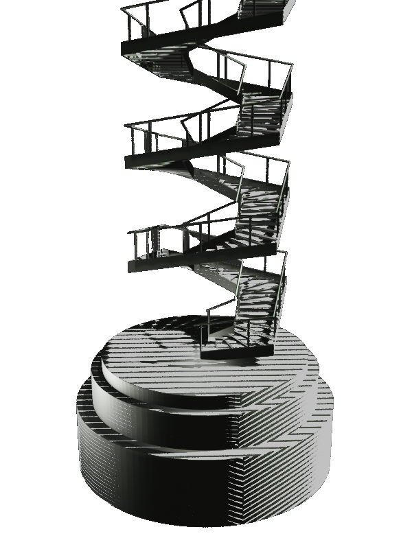 a gantry spiral staircase