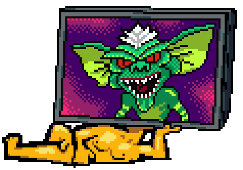 a monsterous gremlin from the movie gremlins
