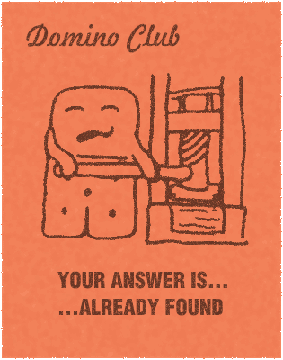 monopoly chance card "you answer...is already found" with mr domino mascot using an old style printing press